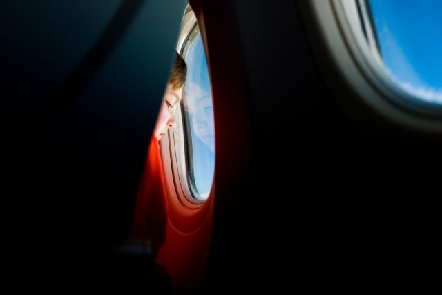 child on flight