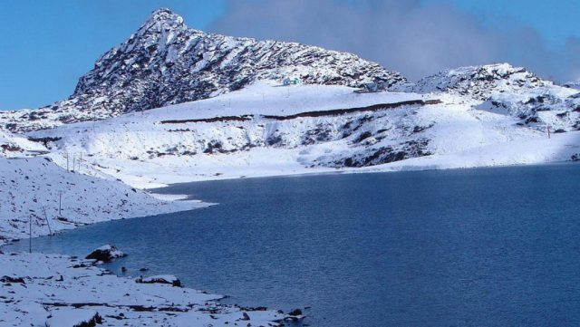 frozen lake in Tawang in India