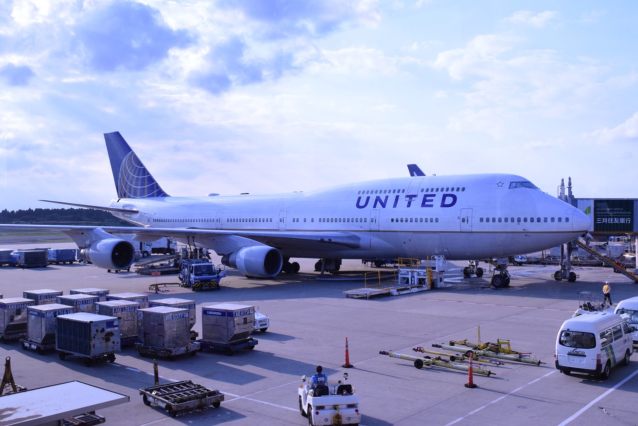 United Airlines in the airport
