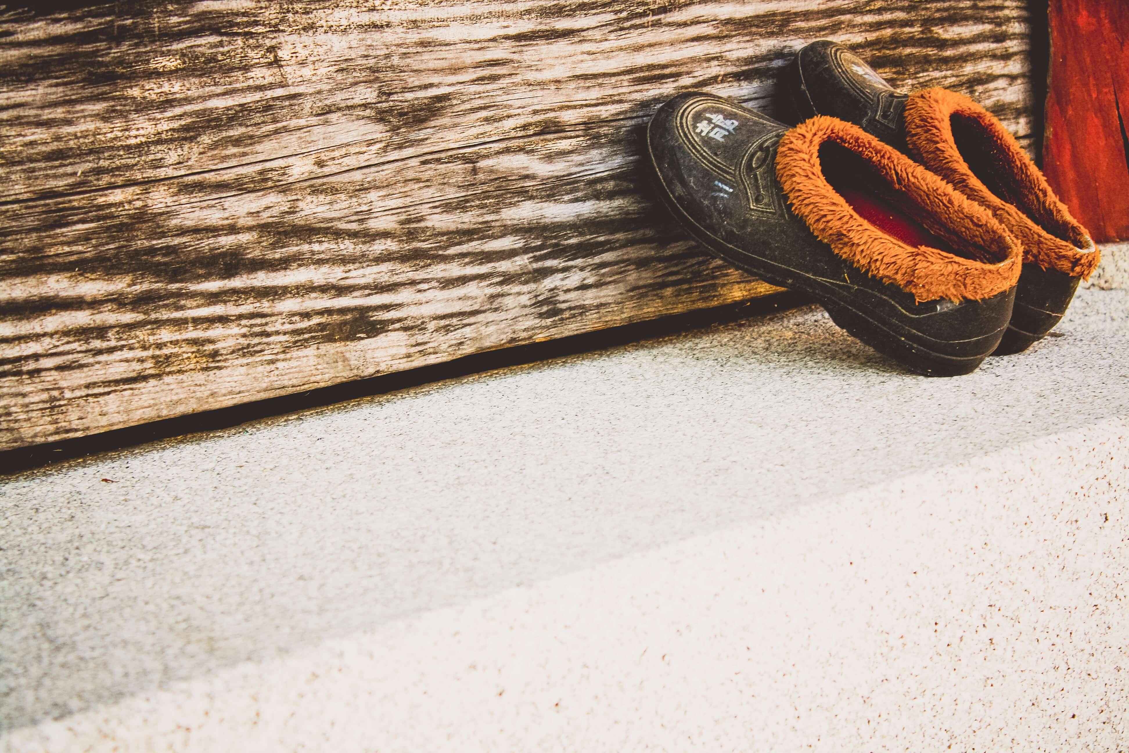 Footwear outside temple doors